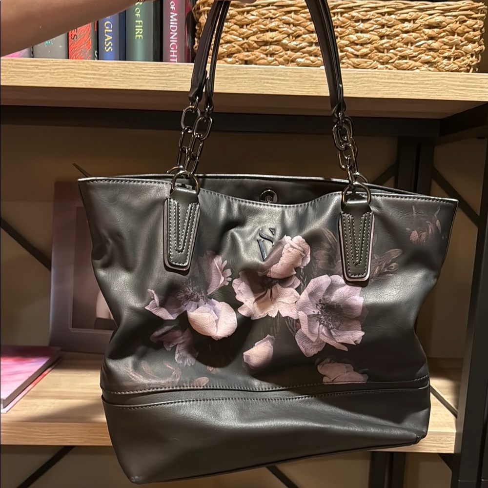 Floral Gray Tote Bag